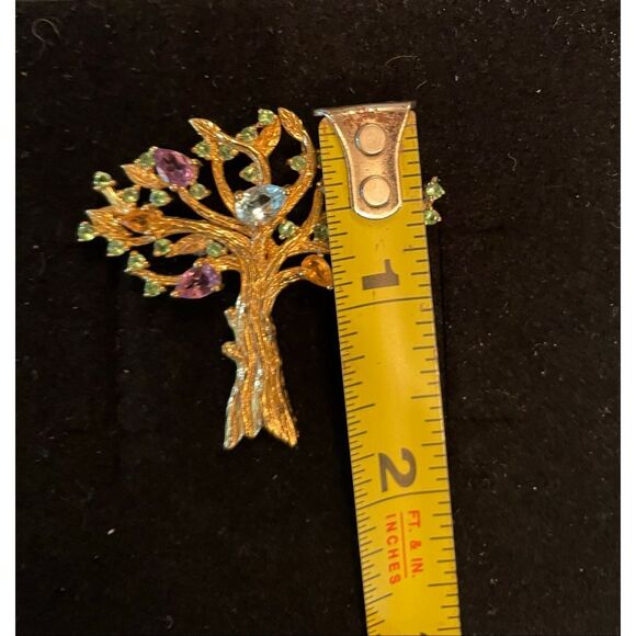 Tree of Life Pendant with Multicolor Gemstones – Amethyst, Citrine, Blue & Green - Picture 4 of 6